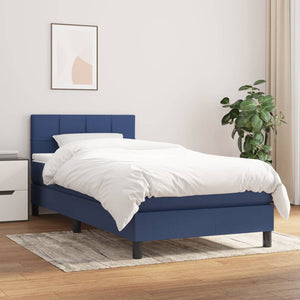 Letto Singolo Maxi (con Materasso) Blu 100x200 cm in Tessuto