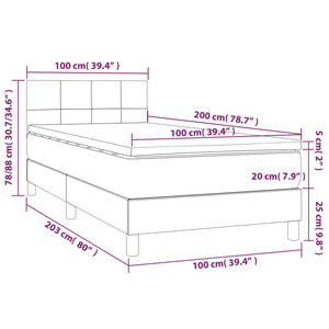 Letto Singolo Maxi (con Materasso) Blu 100x200 cm in Tessuto