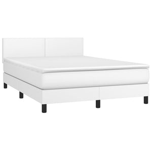 Letto alla Francese (con Materasso) Bianco 140x190 cm in Similpelle