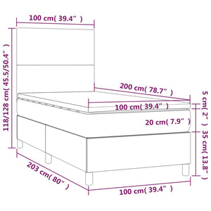 Letto Singolo Maxi (con Materasso) Blu 100x200 cm in Tessuto