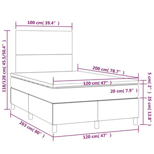 Letto 1 Piazza 1/2 (con Materasso) Blu 120x200 cm in Tessuto