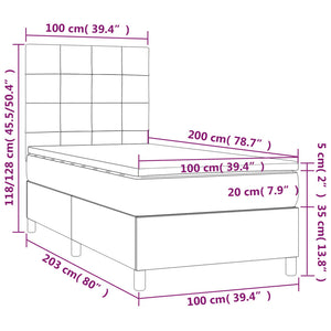 Letto Singolo Maxi (con Materasso) Blu 100x200 cm in Tessuto