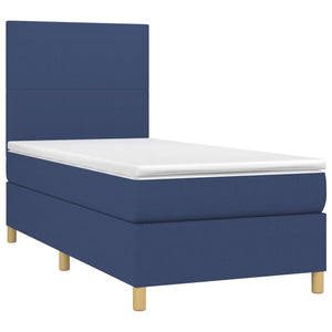 Letto Singolo Maxi (con Materasso) Blu 100x200 cm in Tessuto