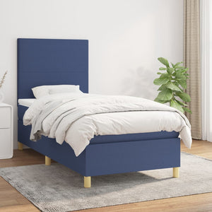 Letto Singolo Maxi (con Materasso) Blu 100x200 cm in Tessuto