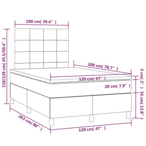 Letto 1 Piazza 1/2 (con Materasso) Blu 120x200 cm in Tessuto