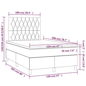 Letto 1 Piazza 1/2 (con Materasso) Blu 120x200 cm in Tessuto