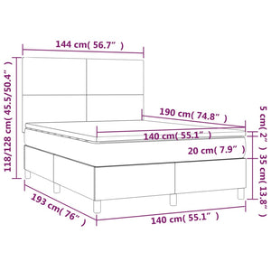 Letto alla Francese (con Materasso) Bianco 140x190 cm in Similpelle