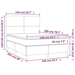 Letto alla Francese (con Materasso) Bianco 140x200 cm in Similpelle