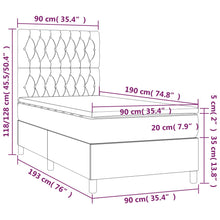 Load image into Gallery viewer, Letto Singolo con Materasso Grigio Scuro 90x190 cm Velluto