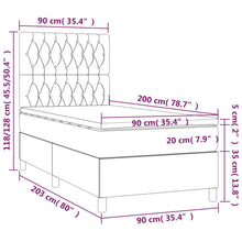 Load image into Gallery viewer, Letto Singolo con Materasso Grigio Scuro 90x200 cm Velluto