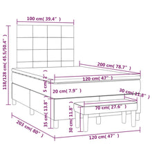 Load image into Gallery viewer, Letto 1 Piazza 1/2 (con Materasso) + Ottomana Blu 120x200 cm in Tessuto