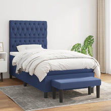 Load image into Gallery viewer, Letto Singolo Maxi (con Materasso) + Ottomana Blu 100x200 cm in Tessuto