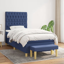 Indlæs billede til gallerivisning Letto Singolo Maxi (con Materasso) + Ottomana Blu 100x200 cm in Tessuto