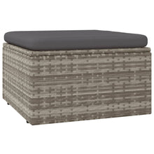 Carica l&#39;immagine nel visualizzatore di Gallery, Pouf da Giardino Contenitore con Cuscino Grigio 55x55x30 cm Polyrattan