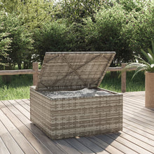 Carica l&#39;immagine nel visualizzatore di Gallery, Pouf da Giardino Contenitore con Cuscino Grigio 55x55x30 cm Polyrattan