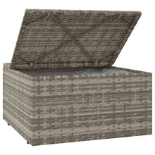 Carica l&#39;immagine nel visualizzatore di Gallery, Pouf da Giardino Contenitore con Cuscino Grigio 55x55x30 cm Polyrattan