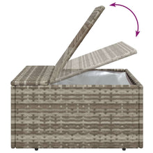 Laden Sie das Bild in den Galerie-Viewer, Pouf da Giardino Contenitore con Cuscino Grigio 55x55x30 cm Polyrattan