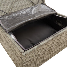 Carica l&#39;immagine nel visualizzatore di Gallery, Pouf da Giardino Contenitore con Cuscino Grigio 55x55x30 cm Polyrattan