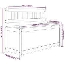 Carica l&#39;immagine nel visualizzatore di Gallery, Cassapanca con Schienale Nera 110x41x76,5 cm in Legno Massello di Pino