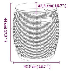 Contenitore da Giardino a Botte 4 in 1 in Polipropilene Marrone Chiaro