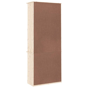 Libreria 4 Cassetti + 4 Ripiani 77x35x186,5cm in Legno Massello di Pino