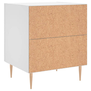 Comodini 2 pz Bianchi 2 cassetti 40x35x47,5 cm in Legno Multistrato