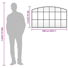 Carica l&#39;immagine nel visualizzatore di Gallery, Specchio da Parete Nero 100x60 cm Arco in Ferro
