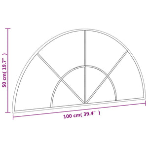 Specchio da Parete Nero 100x50 cm Arco in Ferro