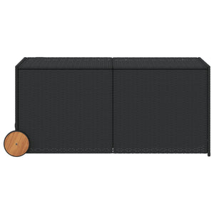 Cassapanca da Giardino con Ruote Nero 283L in Polyrattan