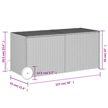 Carica l&#39;immagine nel visualizzatore di Gallery, Cassapanca da Giardino con Ruote Marrone 283L in Polyrattan