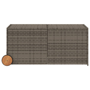 Cassapanca da Giardino con Ruote Grigio 283L in Polyrattan