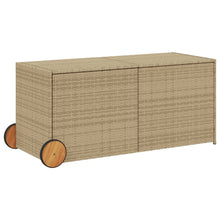 Load image into Gallery viewer, Cassapanca da Giardino con Ruote Beige Misto 283L Polyrattan