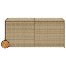 Carica l&#39;immagine nel visualizzatore di Gallery, Cassapanca da Giardino con Ruote Beige Misto 283L Polyrattan