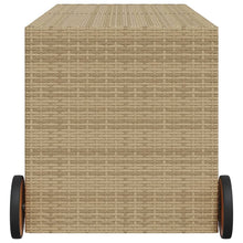 Load image into Gallery viewer, Cassapanca da Giardino con Ruote Beige Misto 283L Polyrattan