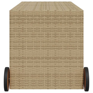 Cassapanca da Giardino con Ruote Beige Misto 283L Polyrattan