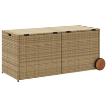 Charger l&#39;image dans la galerie, Cassapanca da Giardino con Ruote Beige Misto 283L Polyrattan