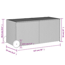 Carica l&#39;immagine nel visualizzatore di Gallery, Cassapanca da Giardino con Ruote Beige Misto 283L Polyrattan