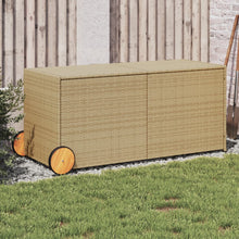 Load image into Gallery viewer, Cassapanca da Giardino con Ruote Beige Misto 283L Polyrattan