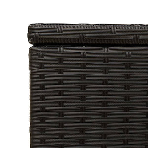 Cassapanca da Giardino con Ruote Nero 190L in Polyrattan