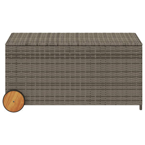 Cassapanca da Giardino con Ruote Grigio 190L in Polyrattan