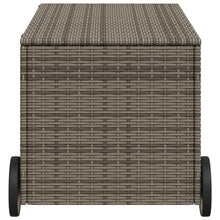 Load image into Gallery viewer, Cassapanca da Giardino con Ruote Grigio 190L in Polyrattan