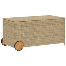 Indlæs billede til gallerivisning Cassapanca da Giardino con Ruote Beige Misto 190L in Polyrattan