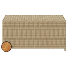 Load image into Gallery viewer, Cassapanca da Giardino con Ruote Beige Misto 190L in Polyrattan