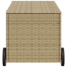 Load image into Gallery viewer, Cassapanca da Giardino con Ruote Beige Misto 190L in Polyrattan