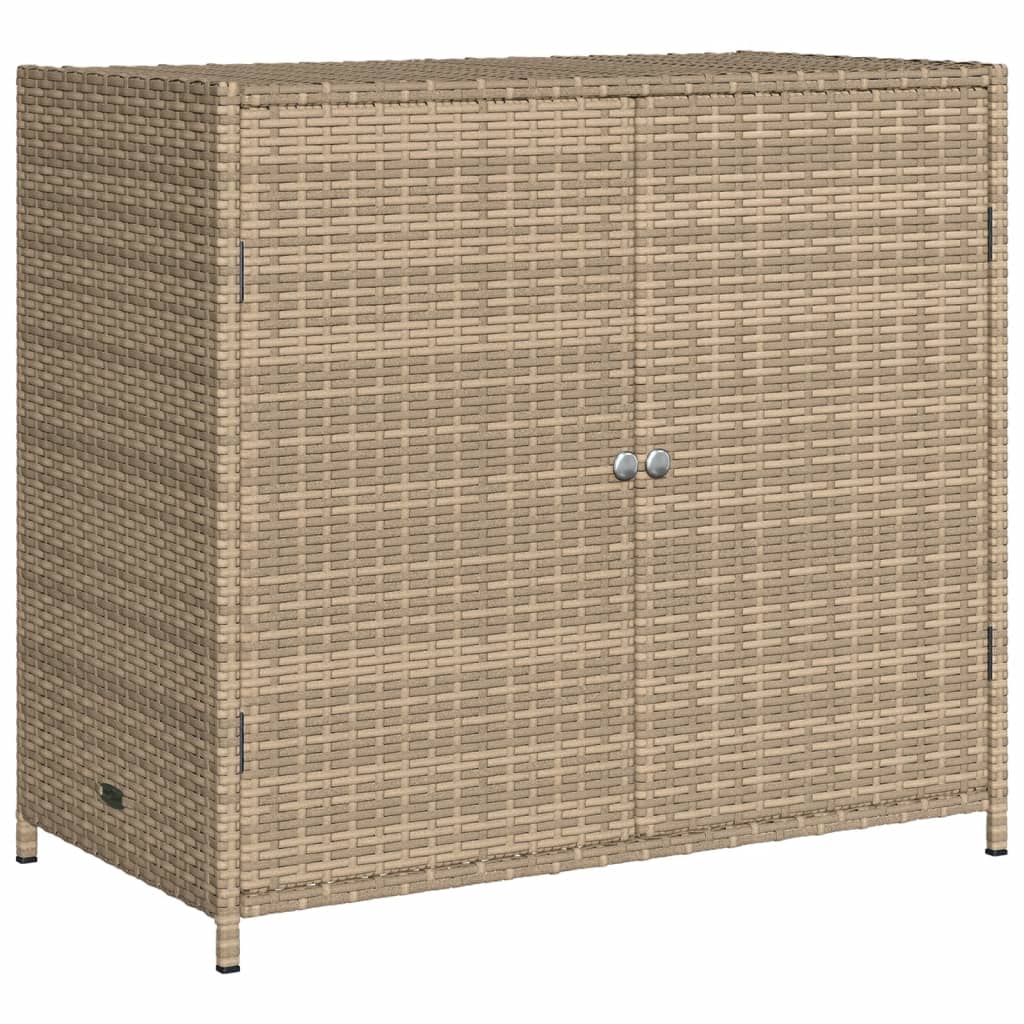 Armadietto Portaoggetti da Giardino Beige 83x45x76 cm in Polyrattan