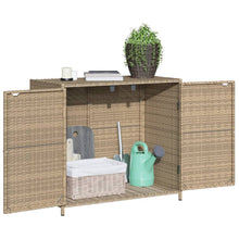 Carica l&#39;immagine nel visualizzatore di Gallery, Armadietto Portaoggetti da Giardino Beige 83x45x76 cm in Polyrattan