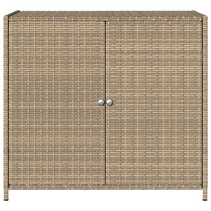 Armadietto Portaoggetti da Giardino Beige 83x45x76 cm in Polyrattan