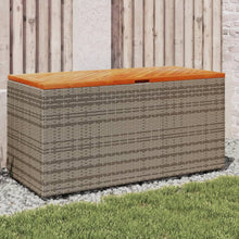 Carica l&#39;immagine nel visualizzatore di Gallery, Cassapanca da Giardino Grigio 110x50x54cm in Polyrattan e Legno d&#39;Acacia