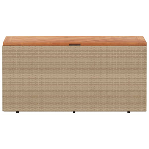 Cassapanca da Giardino Beige 110x50x54 cm in Polyrattan e Acacia