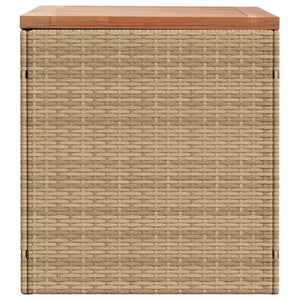 Cassapanca da Giardino Beige 110x50x54 cm in Polyrattan e Acacia